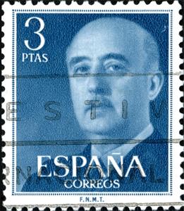 Stamp, Franco, General, Spain,  , Dictators, Famous People, Generals, Heads of State, Heads of State (Military), Men, Politicians