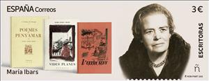 Stamp, María Ibars, Author, Spain,  , Literary People (Poets and Writers), Women