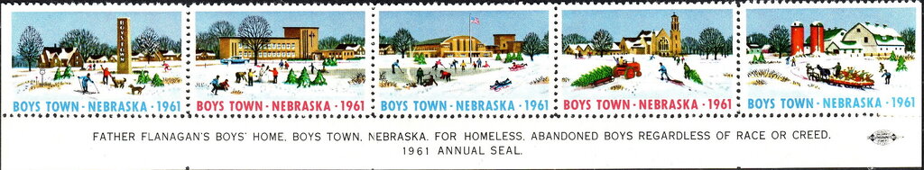 Stamp, Boys Town, Nebraska, United States of America,  , Charity, Children's Play, Christmas, Education, Winter