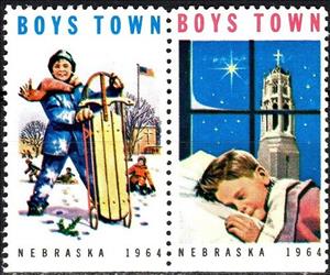 Se-tenant, Boys Town, Nebraska, United States of America,  , Charity, Children, Education