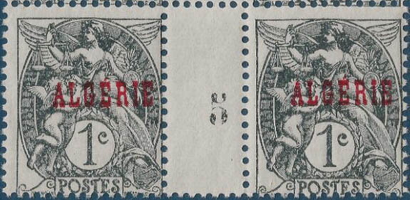 Type Blanc - overprinted "ALGERIE" and surcharge