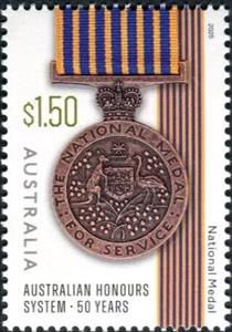 Stamp, National Medal, Australia,  , Medals and Marks of Honour