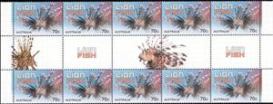 Gutter Pairs, Red Lionfish (Pterois volitans) Gutter Strip, Australia,  , Animals (Fauna), Fishes, Sea Life