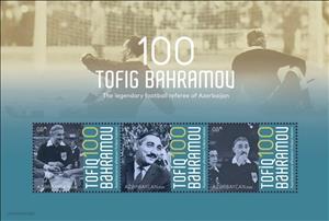 Souvenir Sheet, Tofiq Bahramov, Football Referee, Azerbaijan,  , Football (Soccer)