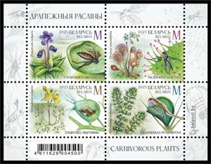 Mini Sheet, Carnivorous plants, Belarus,  , Animals (Fauna), Plants (Flora)