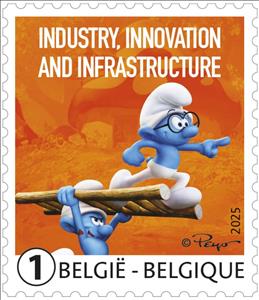 Stamp, Industry, Innovation and Infrastructure, Belgium,  , Cartoons