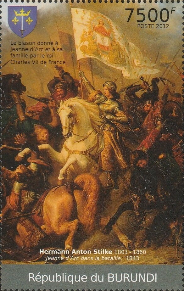 Joan of Arc, Painting by Hermann Anton Stilke (1803-1860)