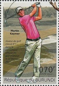 Stamp, Martin Kaymer, Burundi,  , Athletes, Famous People, Golf, Sports
