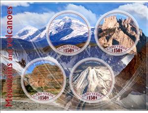 Mini Sheet, Mountains and Volcanoes, Cabo Verde,  , Mountains, Volcanos
