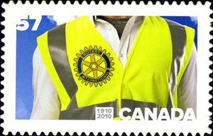 Stamp, 100th Anniversary of Rotary International in Canada, Canada,  , Anniversaries and Jubilees, Rotary, Seals (Emblems)