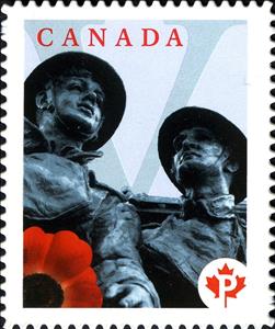 Stamp, Lest We Forget, Canada,  , Flowers, Monuments, Plants (Flora), Poppies (Flower)