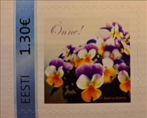 Stamp, Lilled, Estonia,  , Flowers