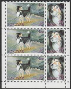 Booklet Pane, Faroese Sheepdog (Canis lupus familiaris), Faroe Islands,  , Animals (Fauna), Dogs, Mammals