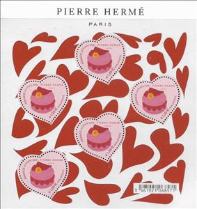Mini Sheet, Valentine Hearts : Pierre Hermé Ispahan, France,  , Hearts, Pastries / Bakery products