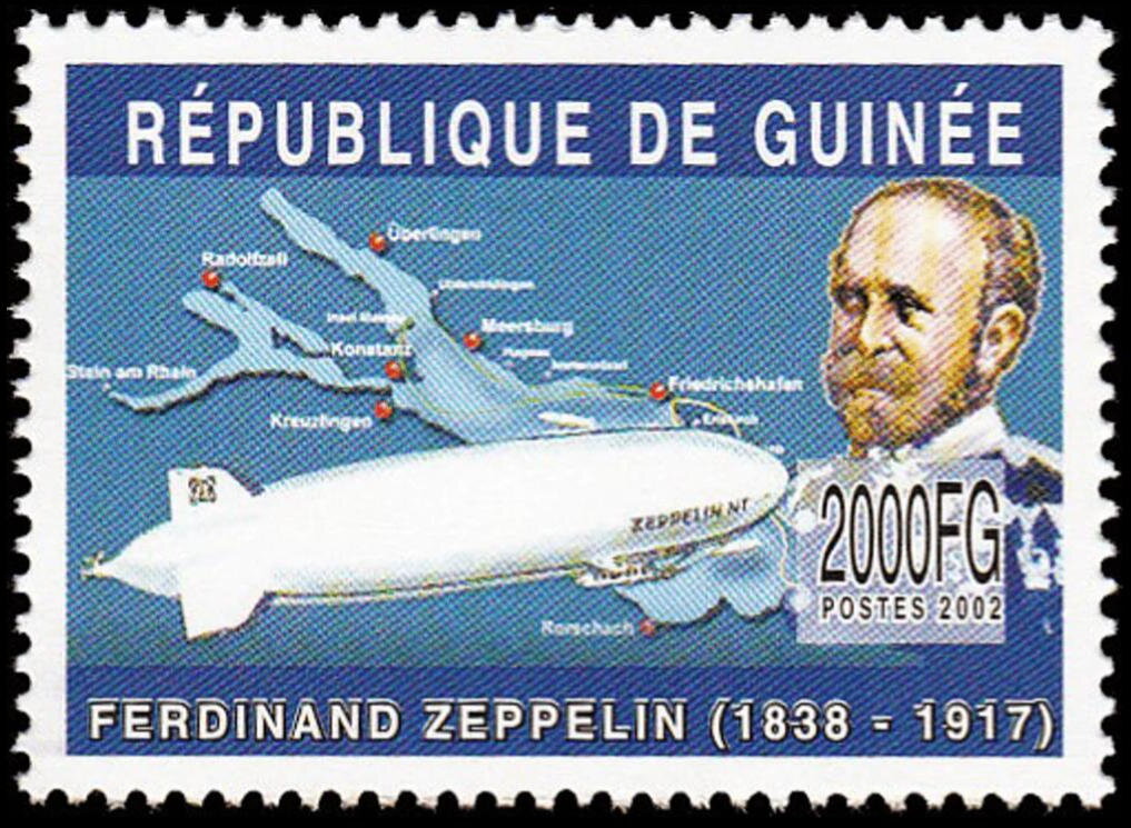 Ferdinand Zeppelin (1838-1917) - Zeppelin NT, map