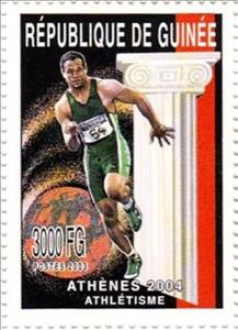 Stamp, Olympic Games in Athens in 2004 - Athletics, Guinea,  , Athletics, Olympic Games, Sports