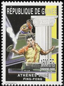 Stamp, Olympic Games in Athens in 2004 - Ping-Pong, Guinea,  , Olympic Games, Sports, Table Tennis