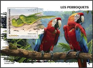Souvenir Sheet, Pezoporus wallicus, Guinea,  , Birds, Parrots