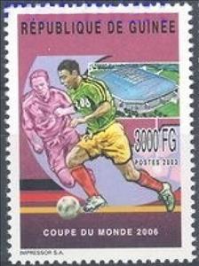 Stamp, World Cup Football Soccer in Germany in 2006, Guinea,  , Football (Soccer), Sports, Stadiums
