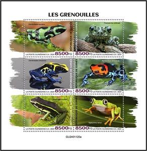 Mini Sheet, World of the Frogs, Guinea,  , Amphibians, Frogs