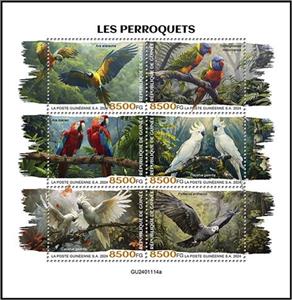 Mini Sheet, World of the Parrots, Guinea,  , Birds, Parrots