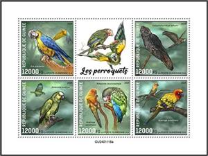 Mini Sheet, World of the Parrots, Guinea,  , Birds, Parrots