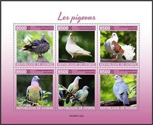 Mini Sheet, World of the Pigeons, Guinea,  , Birds, Pigeons