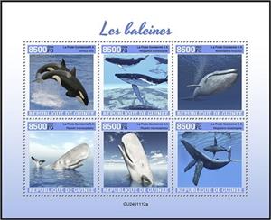Mini Sheet, World of Whales, Guinea,  , Sea Life, Whales