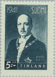 Stamp, Risto Heikki Ryti, President of State, Finland,  , Heads of State, Famous People, Politicians