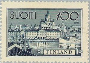 Stamp, Helsinki- Harbour, Finland,  , Ships, Steamers, Ports, Buildings, Townscapes / City Views