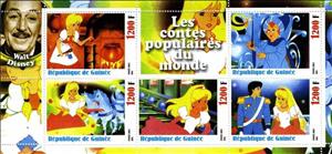 Mini Sheet, Disney - Folktales of the world - Cinderella, Guinea,  , Cartoons, Disney, Fairy Tales