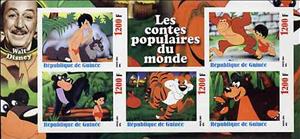 Mini Sheet, Disney - Folktales of the world - Jungle Book-Maugli, Guinea,  , Cartoons, Disney, Fairy Tales
