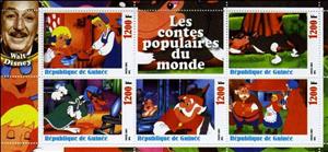 Mini Sheet, Disney - Folktales of the world - Red-Riding Hood, Guinea,  , Cartoons, Disney, Fairy Tales
