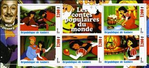 Mini Sheet, Disney - Folktales of the world - Snow White, Guinea,  , Cartoons, Disney, Fairy Tales