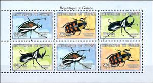 Mini Sheet, Insects - Beetles, Guinea,  , Animals (Fauna), Beetles, Insects