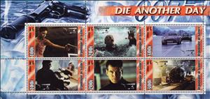 Mini Sheet, James Bond - Die Another Day, Guinea,  , Actors, Famous People, Movies