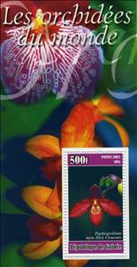 Souvenir Sheet, Orchids of the World, Guinea,  , Flowers, Orchids, Plants (Flora)