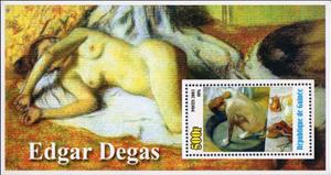 Souvenir Sheet, Paintings by Edgar Degas, Guinea,  , Nudes, Painters, Paintings