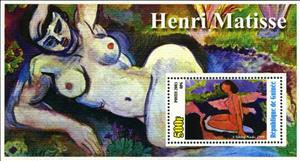 Souvenir Sheet, Paintings by Henri Matisse, Guinea,  , Nudes, Painters, Paintings
