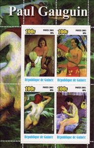 Mini Sheet, Paintings by Paul Gauguin, Guinea,  , Nudes, Painters, Paintings