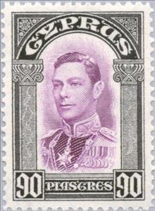Stamp, Portrait of King George VI, Cyprus,  , Heads of State, Kings