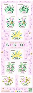 Mini Sheet, Spring Greetings 2025, Japan,  , Flowers, Greetings