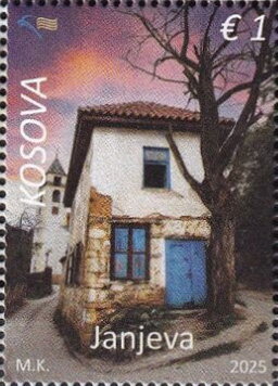 Stamp, View of Janjeva, Kosovo,  , Townscapes / City Views