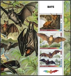 Mini Sheet, Bats, Liberia,  , Animals (Fauna), Bats
