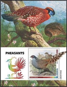 Souvenir Sheet, Catreus wallichii, Liberia,  , Birds, Pheasants
