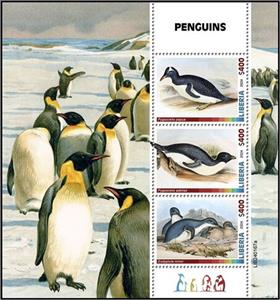 Mini Sheet, Penguins, Liberia,  , Birds, Penguins
