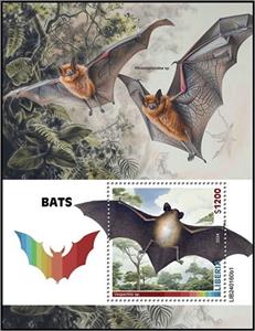 Souvenir Sheet, Vespertilio sp., Liberia,  , Animals (Fauna), Bats