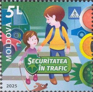 Stamp, Traffic Safety Awareness, Moldova,  , Cars, Road Safety, Road Signs, Traffic Lights