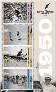 Souvenir Sheet, Cycling 100 Kilometer Road Race, New Zealand,  , Athletes, Athletics, Bicycles, Cycling, Hurdling, Long Jump, Running, Sports