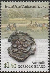 Stamp, Badge of 99th Regiment, Norfolk Island,  , Badgers